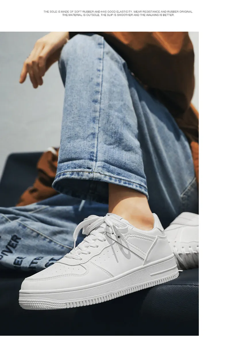 Men's Low-Top Sneakers - 2026 Spring Trendy Breathable White Casual Shoes for Students - Versatile Fashion Sneakers showcase 14