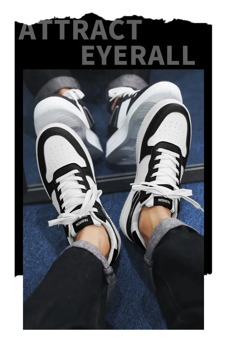 Men's Low-Top Sneakers - 2026 Spring Trendy Breathable White Casual Shoes for Students - Versatile Fashion Sneakers showcase 20
