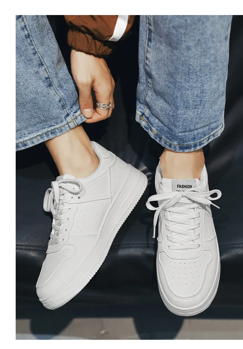 Men's Low-Top Sneakers - 2026 Spring Trendy Breathable White Casual Shoes for Students - Versatile Fashion Sneakers showcase 13