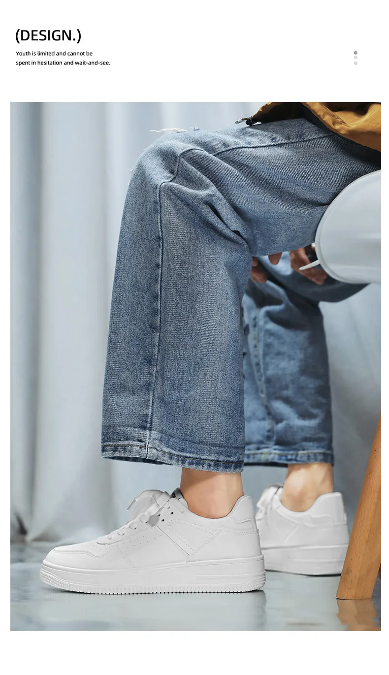 Men's Low-Top Sneakers - 2026 Spring Trendy Breathable White Casual Shoes for Students - Versatile Fashion Sneakers showcase 12