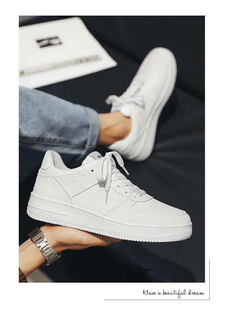 Men's Low-Top Sneakers - 2026 Spring Trendy Breathable White Casual Shoes for Students - Versatile Fashion Sneakers showcase 17
