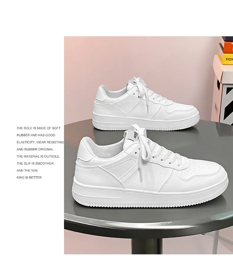 Men's Low-Top Sneakers - 2026 Spring Trendy Breathable White Casual Shoes for Students - Versatile Fashion Sneakers showcase 15