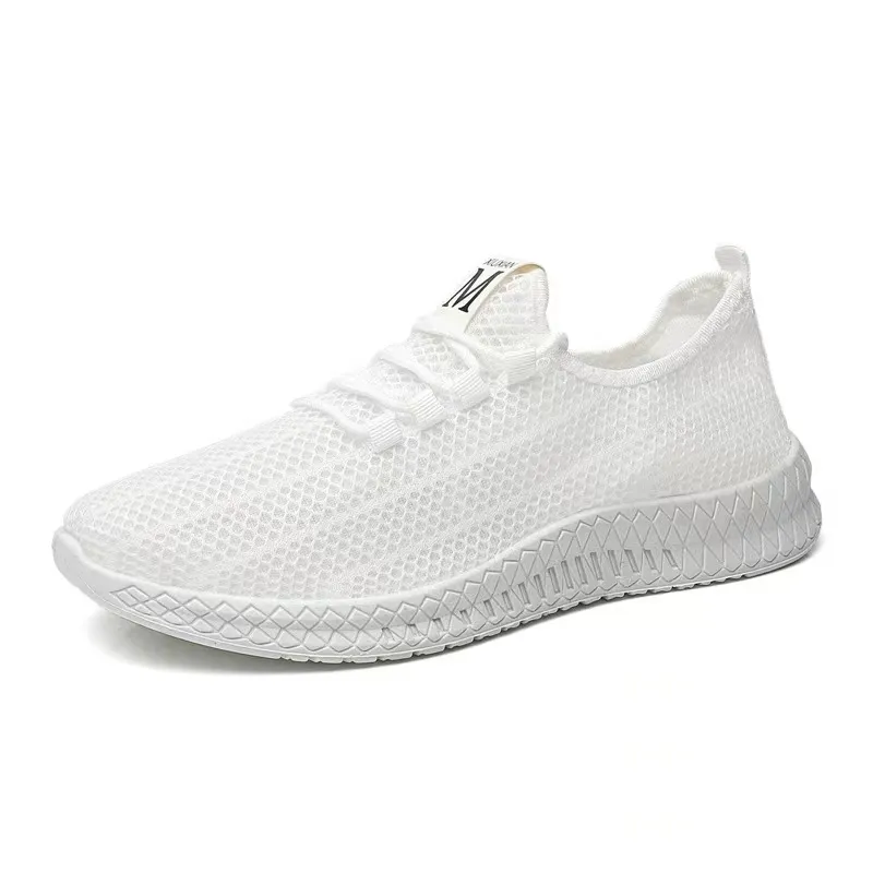 Men's Breathable Mesh Running Shoes - Lightweight Summer Sneakers, Hollow Design, Black Fashionable Sports Shoes for Men thumbnail 5