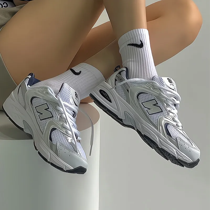 New Balance 530 Grey Silver White Sneakers - Unisex Original Mesh Dad Shoes - High-End Version, Couple Sports Casual Shoes thumbnail 1