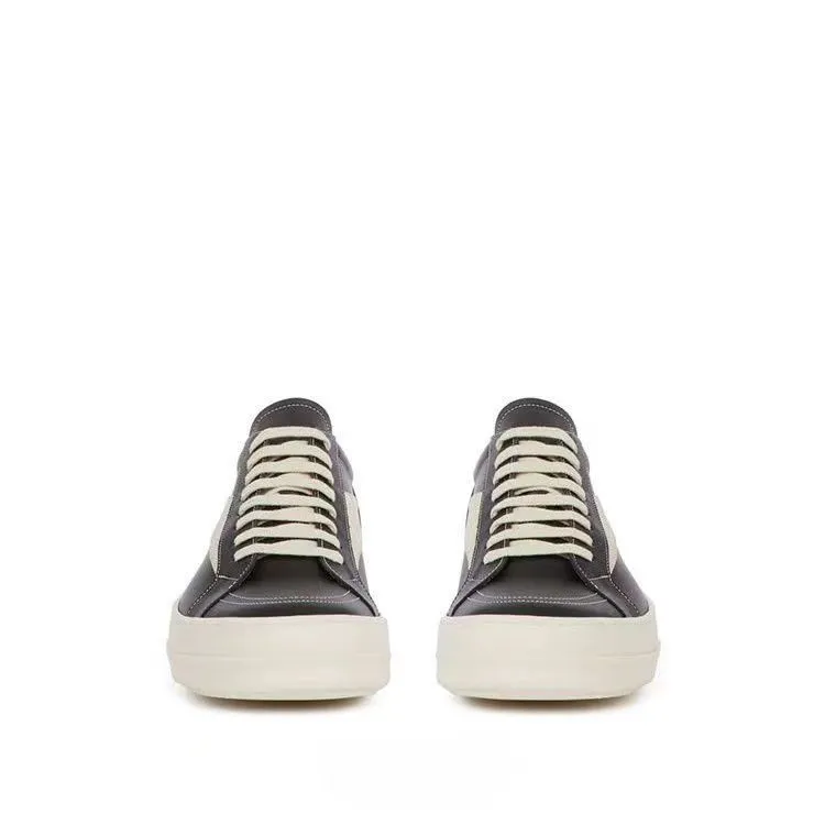 Men's Leather Casual Shoes Thick Sole Fashion Sneakers Trendy Breathable Spring Footwear Niche Design for Boys and Young Men showcase 14
