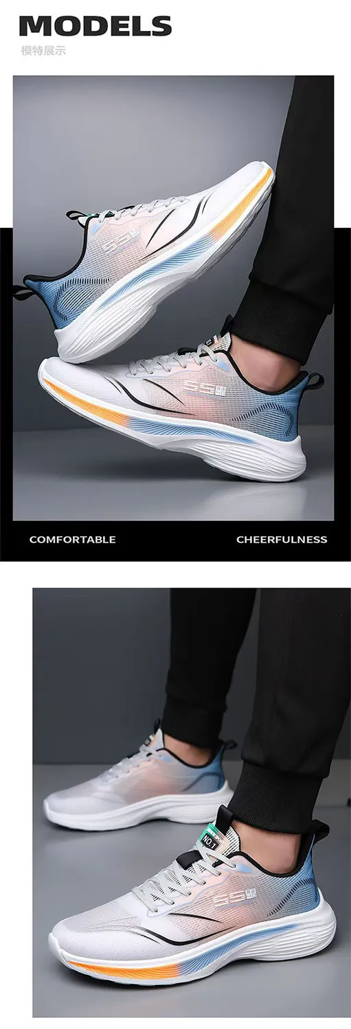 Men's Summer Mesh Sneakers Breathable Lightweight Running Shoes Soft Sole Anti-Slip Shock Absorption Casual Sports Shoes showcase 13