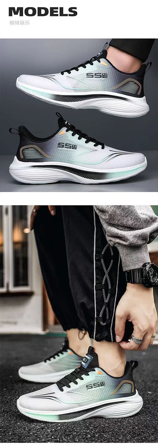 Men's Summer Mesh Sneakers Breathable Lightweight Running Shoes Soft Sole Anti-Slip Shock Absorption Casual Sports Shoes showcase 15
