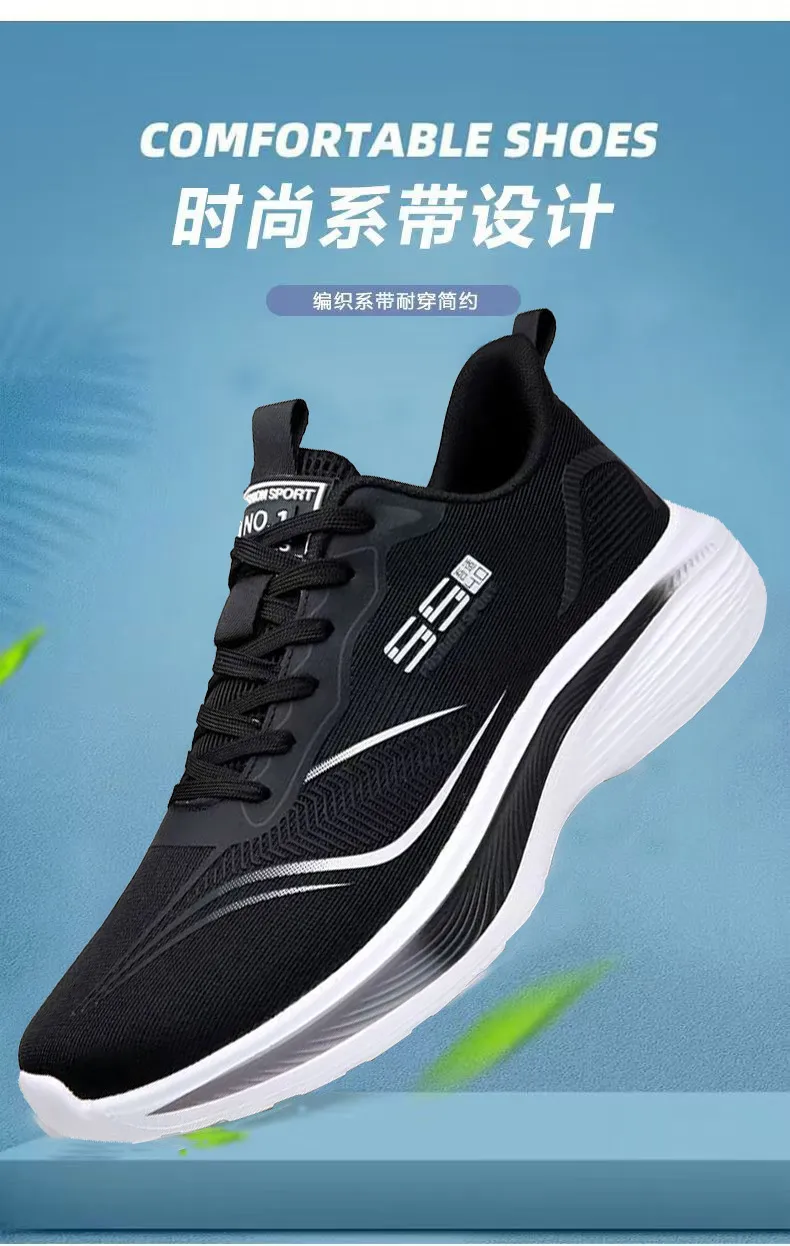 Men's Summer Mesh Sneakers Breathable Lightweight Running Shoes Soft Sole Anti-Slip Shock Absorption Casual Sports Shoes showcase 2