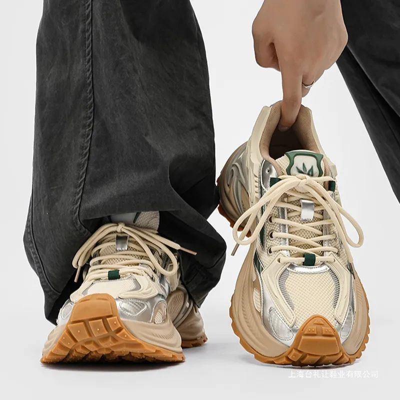 Men's Rattlesnake Dad Sneakers 2025 New Autumn Mesh Breathable Height Increasing Sports Casual Shoes Putian Style thumbnail 1