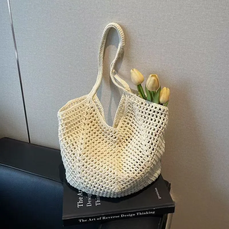 Women's Large Capacity Woven Straw Tote Bag - Versatile Shoulder Bag for Beach, Vacation, Commuting - 2024 Fashion thumbnail 7