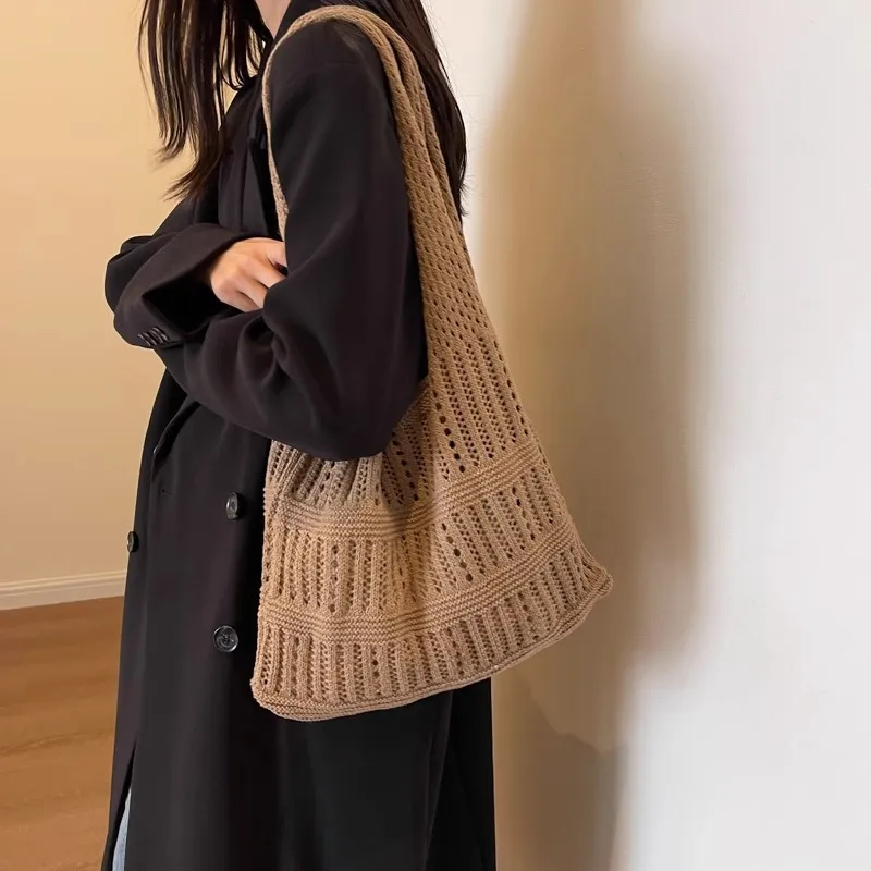 Women's Large Capacity Woven Straw Tote Bag - Versatile Shoulder Bag for Beach, Vacation, Commuting - 2024 Fashion showcase 11