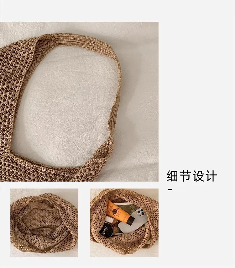 Women's Large Capacity Woven Straw Tote Bag - Versatile Shoulder Bag for Beach, Vacation, Commuting - 2024 Fashion showcase 7