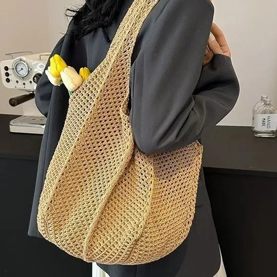 Women's Large Capacity Woven Straw Tote Bag - Versatile Shoulder Bag for Beach, Vacation, Commuting - 2024 Fashion showcase 15