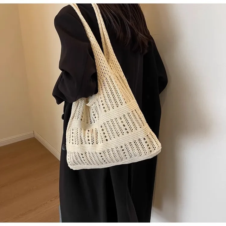 Women's Large Capacity Woven Straw Tote Bag - Versatile Shoulder Bag for Beach, Vacation, Commuting - 2024 Fashion showcase 12