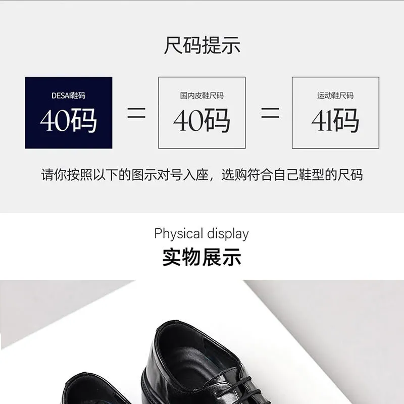 Men's Genuine Leather Dress Shoes Hand-Scratched Formal Business Casual Commuter Office Soft Sole Wedding Groom Shoes showcase 1