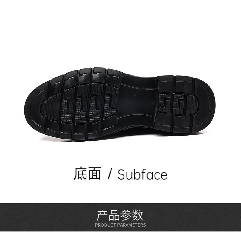 Men's Genuine Leather Dress Shoes Hand-Scratched Formal Business Casual Commuter Office Soft Sole Wedding Groom Shoes showcase 18