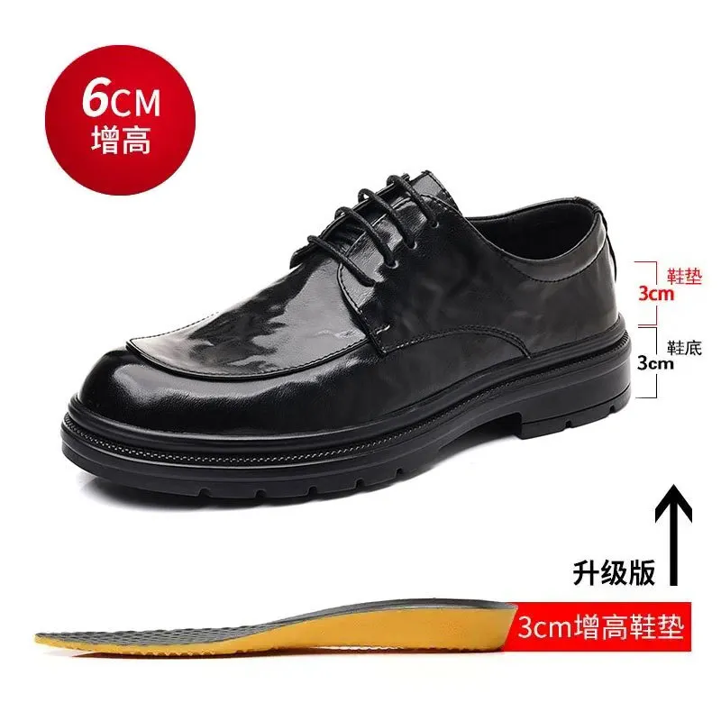 Men's Genuine Leather Dress Shoes Hand-Scratched Formal Business Casual Commuter Office Soft Sole Wedding Groom Shoes thumbnail 8