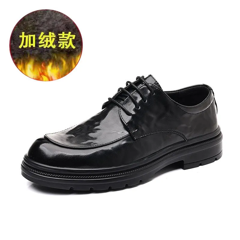 Men's Genuine Leather Dress Shoes Hand-Scratched Formal Business Casual Commuter Office Soft Sole Wedding Groom Shoes thumbnail 9