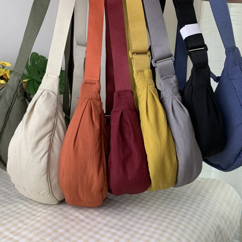Women's Crossbody Dumpling Bag, Trendy Travel Shoulder Bag with Silk Floss Accent, Versatile All-Match Design, Spring 2024 Fashion thumbnail 1