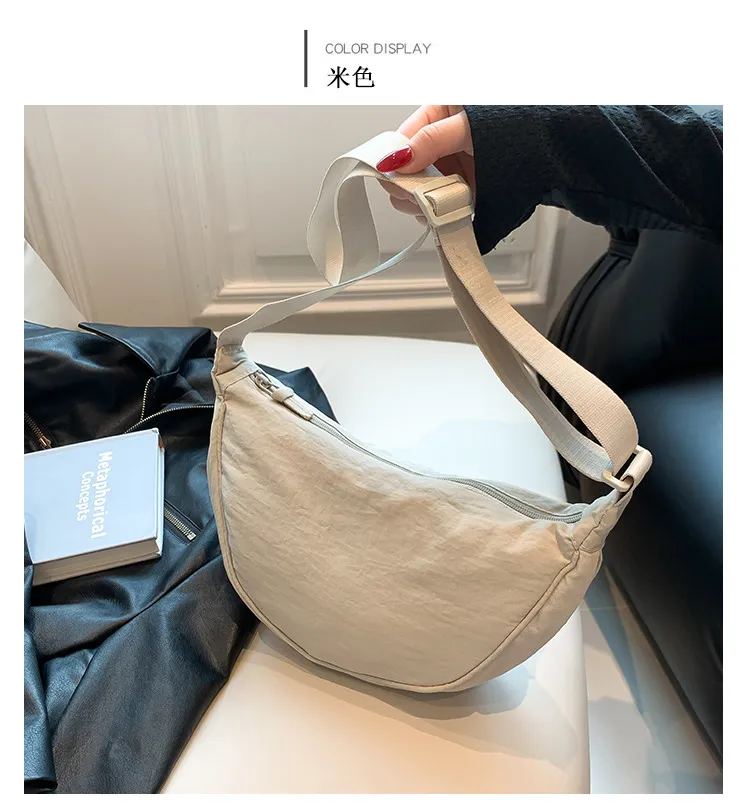 Women's Crossbody Dumpling Bag, Trendy Travel Shoulder Bag with Silk Floss Accent, Versatile All-Match Design, Spring 2024 Fashion showcase 13