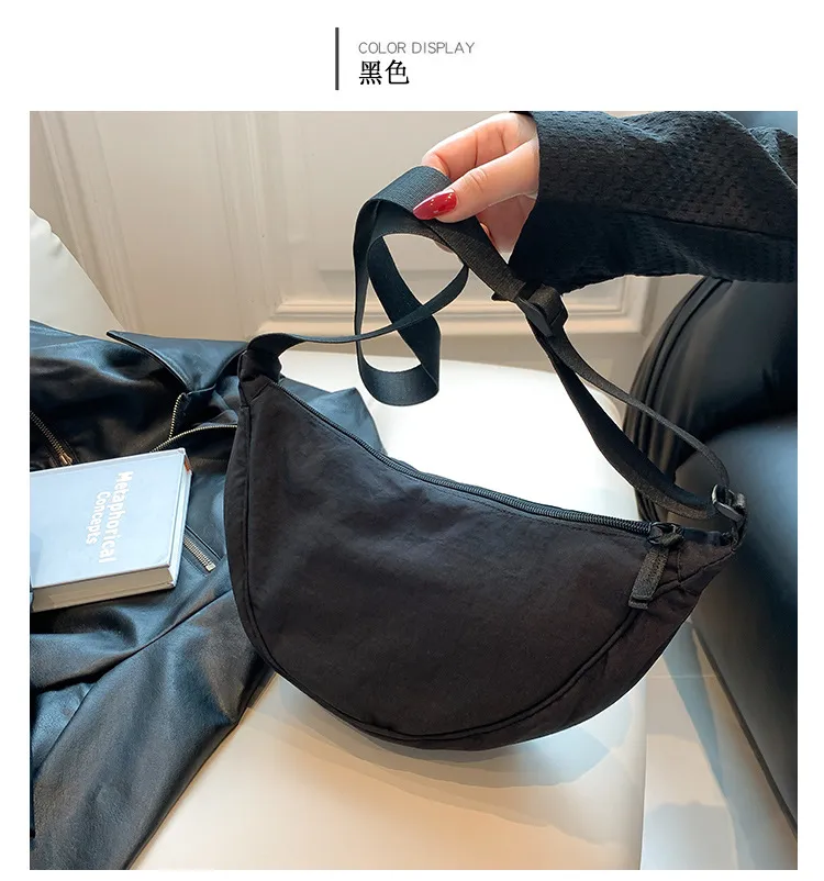 Women's Crossbody Dumpling Bag, Trendy Travel Shoulder Bag with Silk Floss Accent, Versatile All-Match Design, Spring 2024 Fashion thumbnail 10
