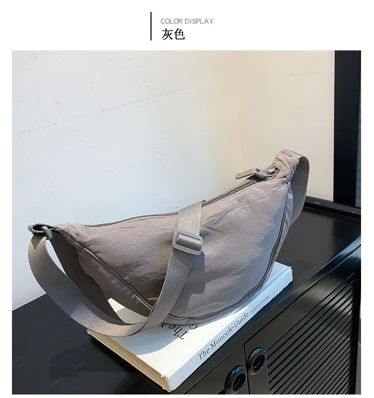 Women's Crossbody Dumpling Bag, Trendy Travel Shoulder Bag with Silk Floss Accent, Versatile All-Match Design, Spring 2024 Fashion thumbnail 7