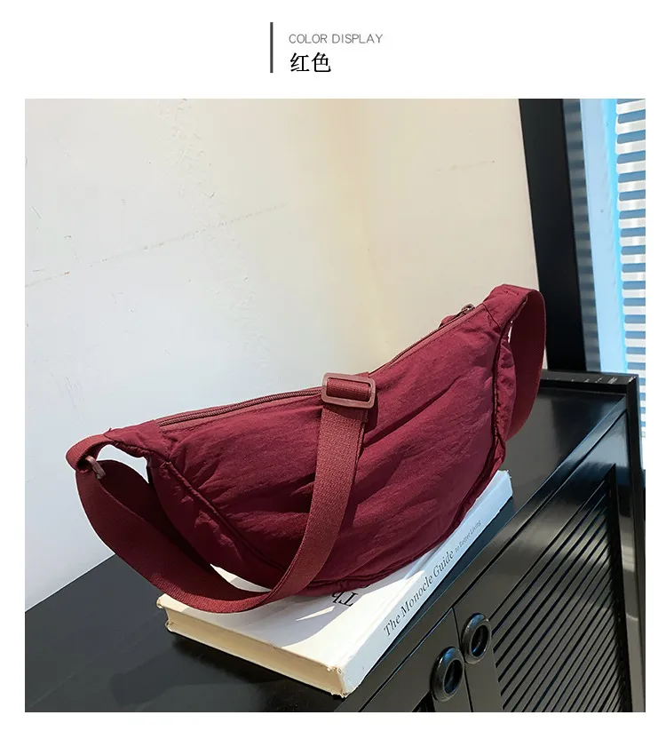 Women's Crossbody Dumpling Bag, Trendy Travel Shoulder Bag with Silk Floss Accent, Versatile All-Match Design, Spring 2024 Fashion showcase 17