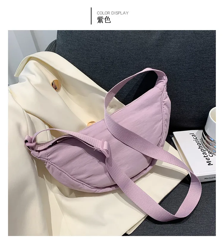 Women's Crossbody Dumpling Bag, Trendy Travel Shoulder Bag with Silk Floss Accent, Versatile All-Match Design, Spring 2024 Fashion showcase 18