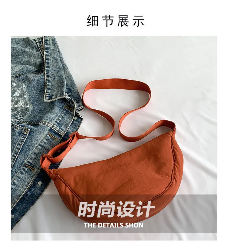 Women's Crossbody Dumpling Bag, Trendy Travel Shoulder Bag with Silk Floss Accent, Versatile All-Match Design, Spring 2024 Fashion showcase 4