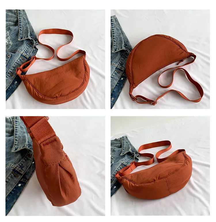 Women's Crossbody Dumpling Bag, Trendy Travel Shoulder Bag with Silk Floss Accent, Versatile All-Match Design, Spring 2024 Fashion showcase 10