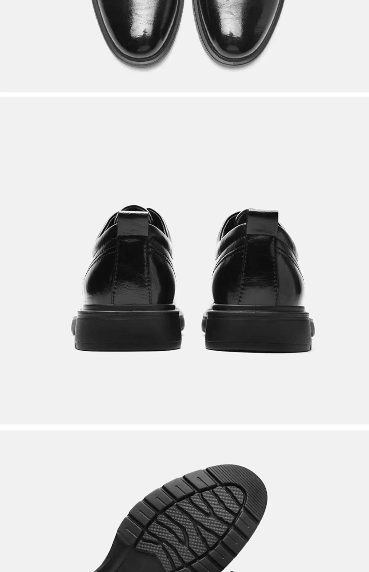 Men's Leather Dress Shoes Lace-Up British Style Thick Sole Oxford Shoes for Business, Interview, Wedding, and Formal Occasions - Comfortable and Durable showcase 9