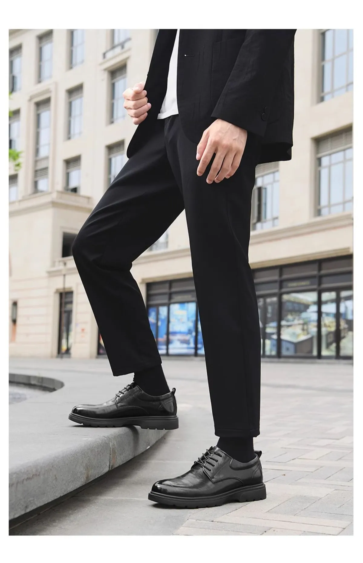 Men's Leather Dress Shoes Lace-Up British Style Thick Sole Oxford Shoes for Business, Interview, Wedding, and Formal Occasions - Comfortable and Durable showcase 10