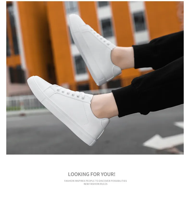 Men's White Sneakers - Korean Style Fashionable Casual Shoes - Trendy Versatile Large Size Soft Leather Footwear for Summer 2026 showcase 7