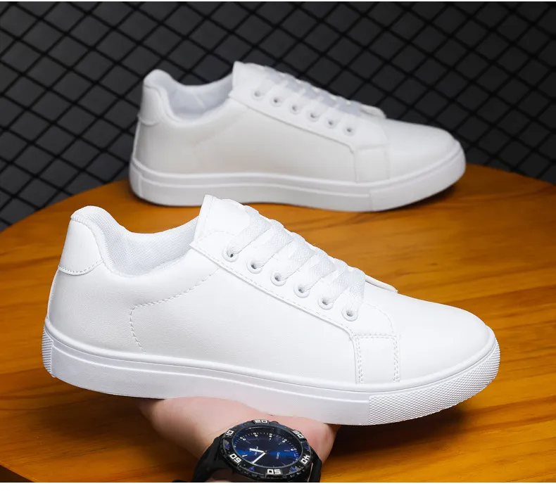 Men's White Sneakers - Korean Style Fashionable Casual Shoes - Trendy Versatile Large Size Soft Leather Footwear for Summer 2026 showcase 10