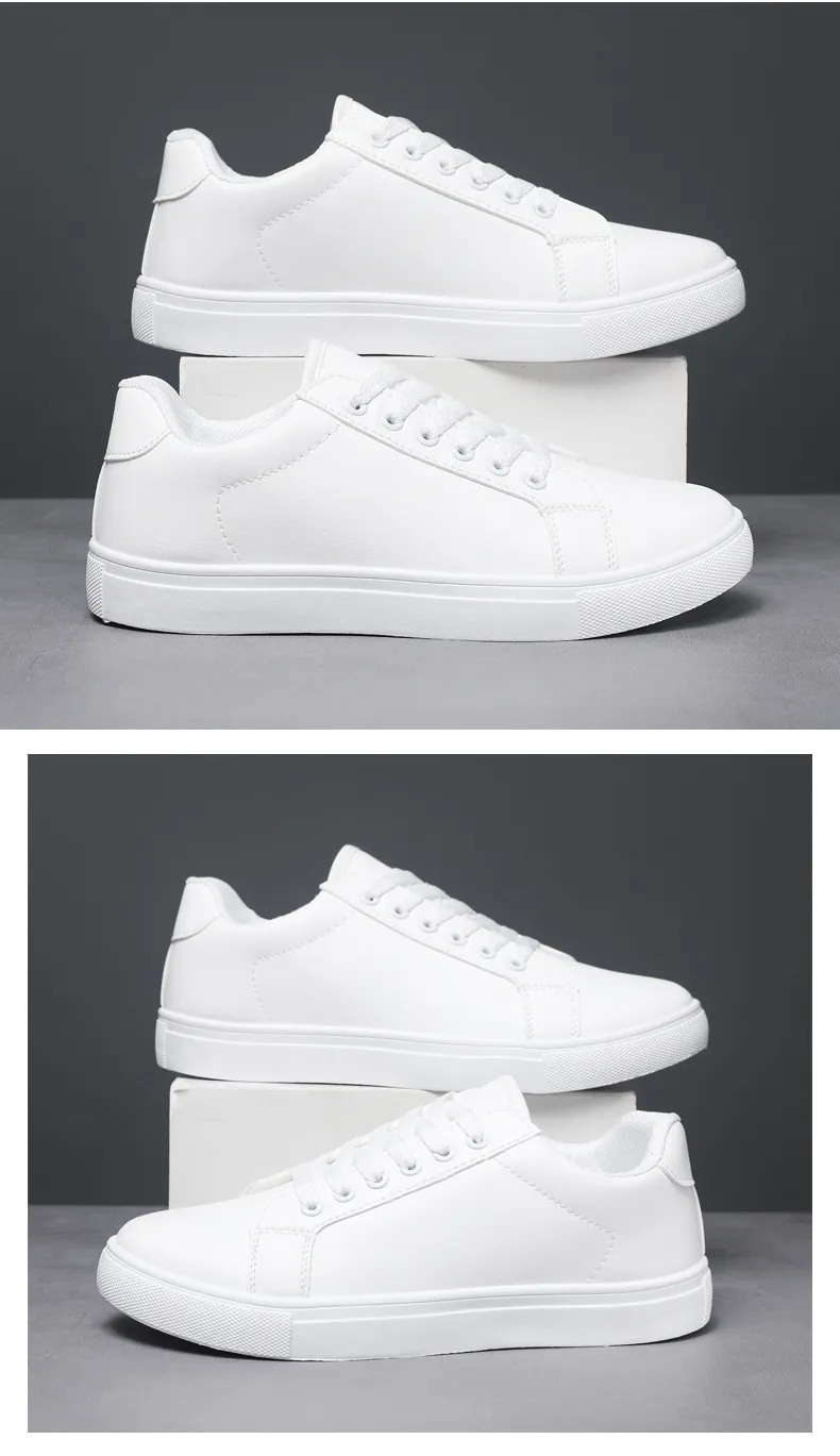 Men's White Sneakers - Korean Style Fashionable Casual Shoes - Trendy Versatile Large Size Soft Leather Footwear for Summer 2026 showcase 8