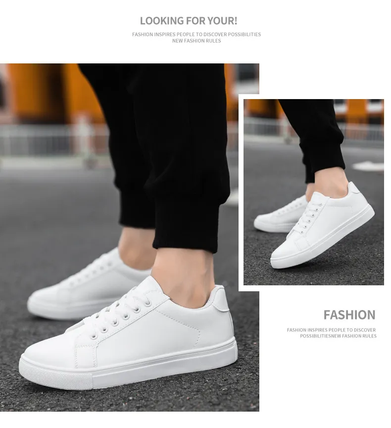 Men's White Sneakers - Korean Style Fashionable Casual Shoes - Trendy Versatile Large Size Soft Leather Footwear for Summer 2026 showcase 4
