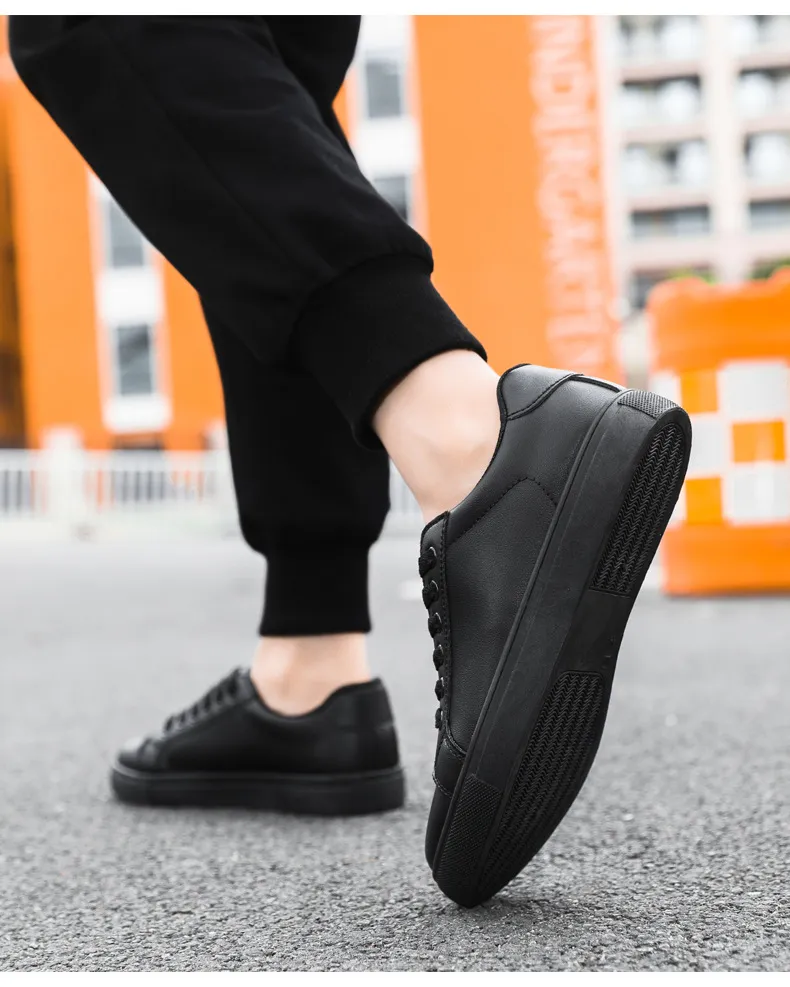 Men's White Sneakers - Korean Style Fashionable Casual Shoes - Trendy Versatile Large Size Soft Leather Footwear for Summer 2026 showcase 14