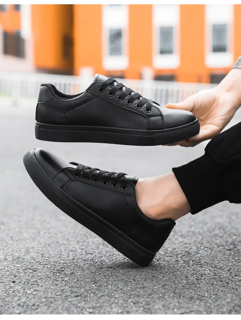 Men's White Sneakers - Korean Style Fashionable Casual Shoes - Trendy Versatile Large Size Soft Leather Footwear for Summer 2026 showcase 11