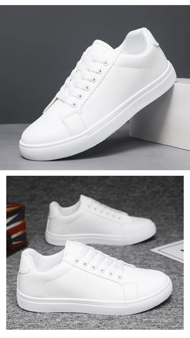 Men's White Sneakers - Korean Style Fashionable Casual Shoes - Trendy Versatile Large Size Soft Leather Footwear for Summer 2026 showcase 9