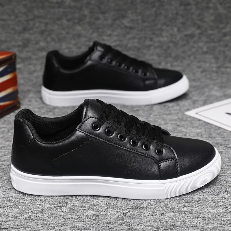 Men's White Sneakers - Korean Style Fashionable Casual Shoes - Trendy Versatile Large Size Soft Leather Footwear for Summer 2026 thumbnail 3