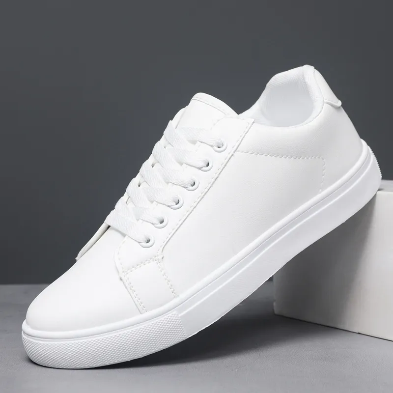 Men's White Sneakers - Korean Style Fashionable Casual Shoes - Trendy Versatile Large Size Soft Leather Footwear for Summer 2026 thumbnail 7