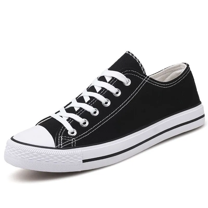 Men's and Women's Low-Top Canvas Shoes - Korean Style Casual Sneakers, All-Match White Skate Shoes for Students and Couples (H01) thumbnail 5