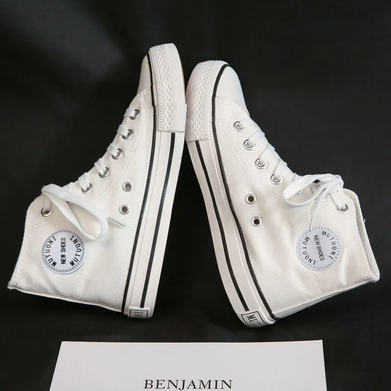 Men's and Women's Low-Top Canvas Shoes - Korean Style Casual Sneakers, All-Match White Skate Shoes for Students and Couples (H01) thumbnail 8