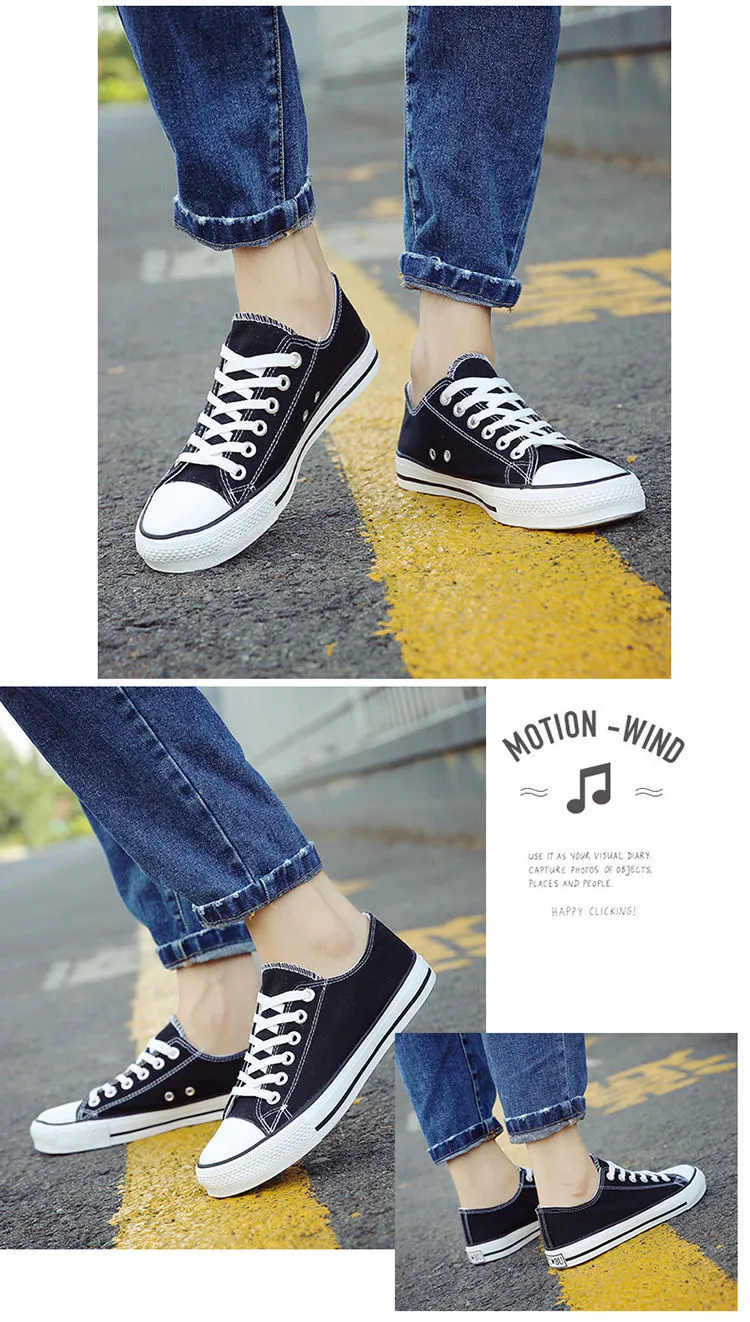 Men's and Women's Low-Top Canvas Shoes - Korean Style Casual Sneakers, All-Match White Skate Shoes for Students and Couples (H01) showcase 20