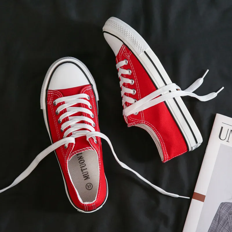 Men's and Women's Low-Top Canvas Shoes - Korean Style Casual Sneakers, All-Match White Skate Shoes for Students and Couples (H01) thumbnail 10