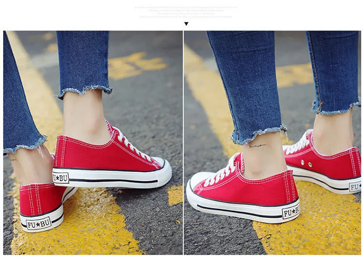 Men's and Women's Low-Top Canvas Shoes - Korean Style Casual Sneakers, All-Match White Skate Shoes for Students and Couples (H01) showcase 16
