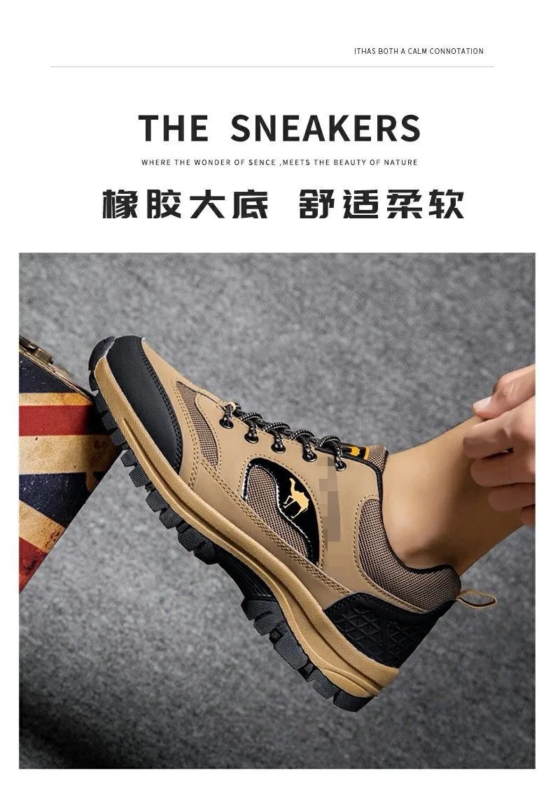 Men's Large Size Hiking Shoes Mesh Outdoor Workwear Fashion Casual Labor Protection Cross-Border Sneakers Breathable Lightweight Walking Trekking Trail Shoes showcase 3