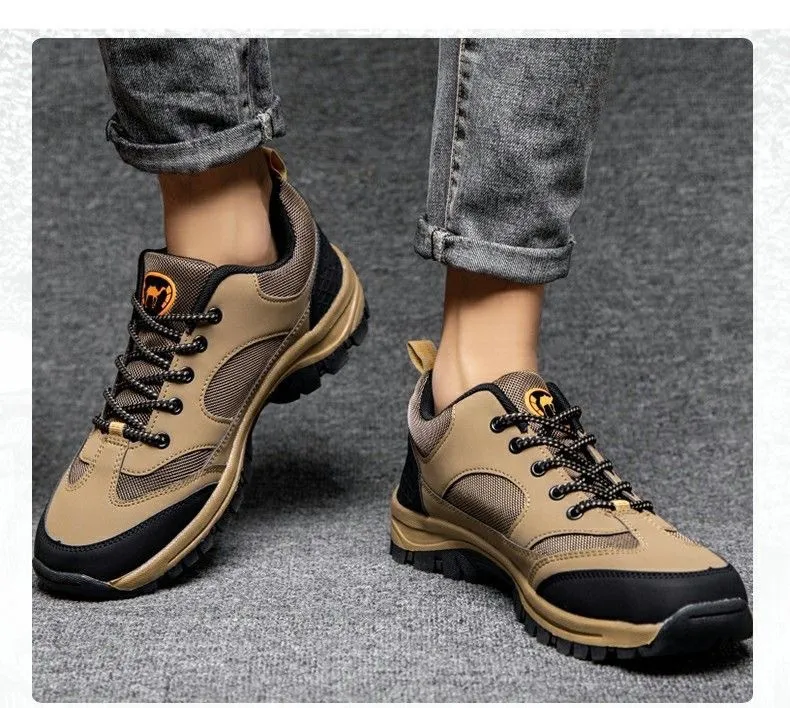 Men's Large Size Hiking Shoes Mesh Outdoor Workwear Fashion Casual Labor Protection Cross-Border Sneakers Breathable Lightweight Walking Trekking Trail Shoes showcase 14