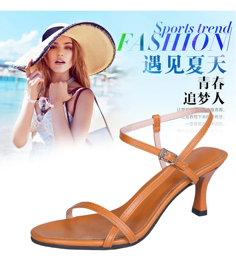 Women's High Heel Sandals - 2024 Summer Fashion Open Toe Buckle Strap Korean Style Party Wedding Shoes for Women showcase 1