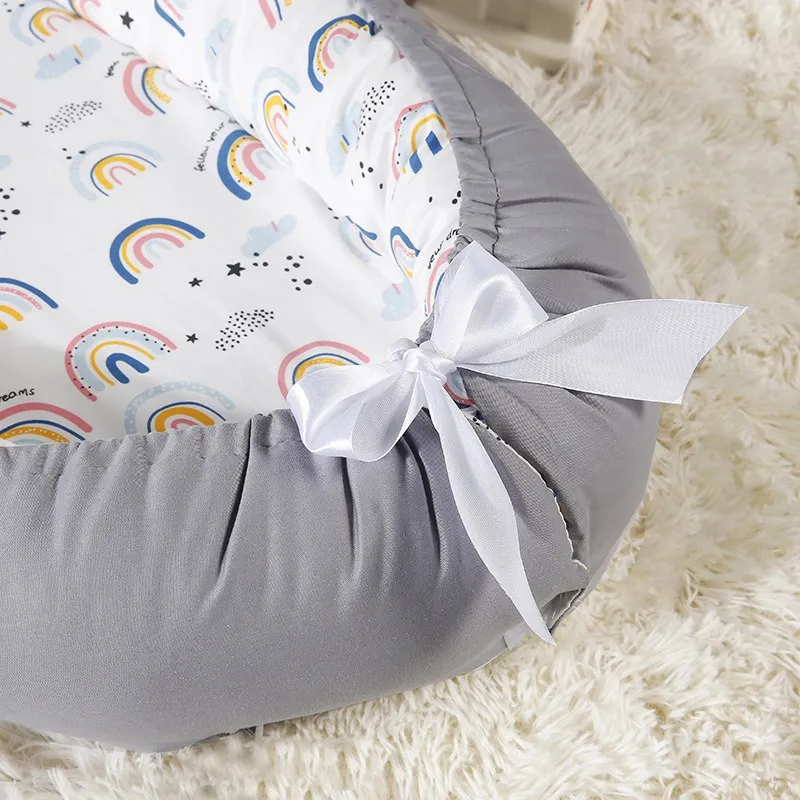 Portable Baby Bed with Removable Washable Cover - Anti-Pressure, Foldable Travel Nest for Infants and Toddlers - Bionic Design with Pillow thumbnail 3